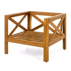 Set di 4 Poltrone da Esterno in Legno di Acacia con Cuscini, Sedie da Conversazione per Patio, Sedute da Esterno in Legno per Cortile, Terrazza e Giardino-Panipeachy