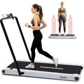 Squatz 2-in-1 Walking Pad with Vibration Plates and Handlebar  White