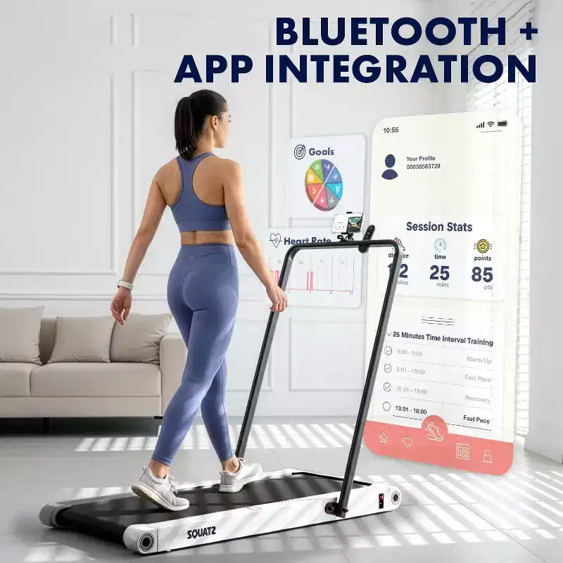 Pedana da passeggio 2-in-1 Squatz con pedane vibranti e manubrio Bianco