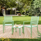 3-Piece Elegant Wrought Iron Backrest Set with Hand-Carved Floral Patterns, Universal Fit Patio, Garden & Outdoor Furniture