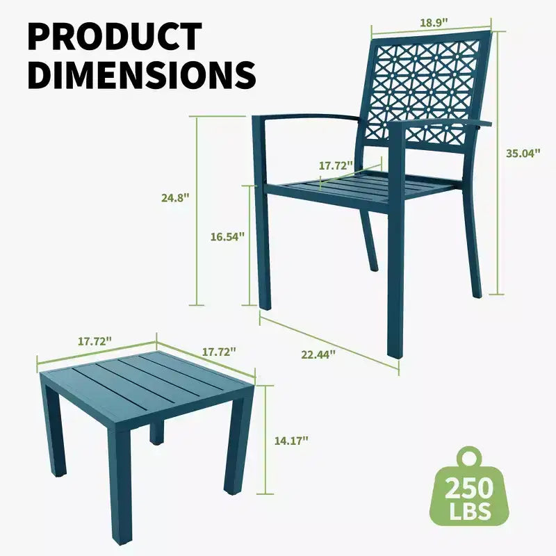 3-Piece Elegant Wrought Iron Backrest Set with Hand-Carved Floral Patterns, Universal Fit Patio, Garden & Outdoor Furniture