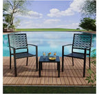 3-Piece Elegant Wrought Iron Backrest Set with Hand-Carved Floral Patterns, Universal Fit Patio, Garden & Outdoor Furniture