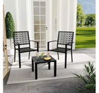 3-Piece Elegant Wrought Iron Backrest Set with Hand-Carved Floral Patterns, Universal Fit Patio, Garden & Outdoor Furniture