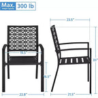 3-Piece Elegant Wrought Iron Backrest Set with Hand-Carved Floral Patterns, Universal Fit Patio, Garden & Outdoor Furniture