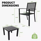 3-Piece Elegant Wrought Iron Backrest Set with Hand-Carved Floral Patterns, Universal Fit Patio, Garden & Outdoor Furniture