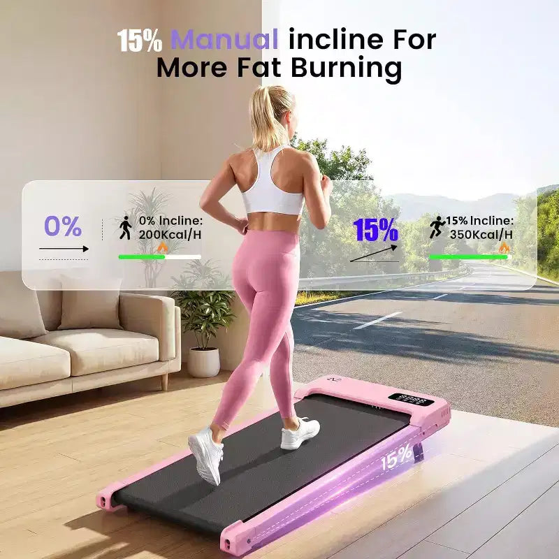 Tapis Roulant KRISRATE 6-in-1 3.5HP con Pedana Vibrante e Inclinazione 12%/15%, Pieghevole Sotto Scrivania per Casa, Ufficio