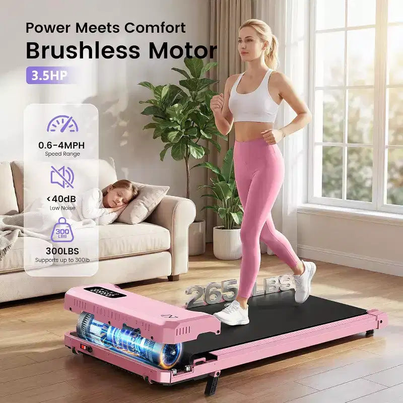 Tapis Roulant KRISRATE 6-in-1 3.5HP con Pedana Vibrante e Inclinazione 12%/15%, Pieghevole Sotto Scrivania per Casa, Ufficio