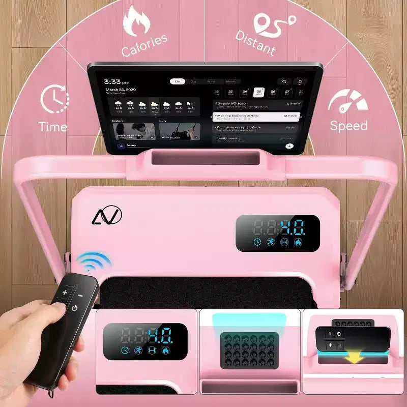 Tapis Roulant KRISRATE 6-in-1 3.5HP con Pedana Vibrante e Inclinazione 12%/15%, Pieghevole Sotto Scrivania per Casa, Ufficio