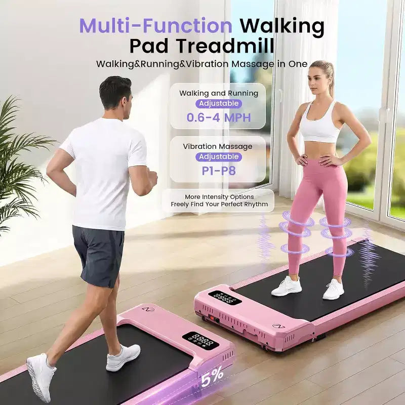 Tapis Roulant KRISRATE 6-in-1 3.5HP con Pedana Vibrante e Inclinazione 12%/15%, Pieghevole Sotto Scrivania per Casa, Ufficio