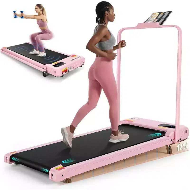 Tapis Roulant KRISRATE 6-in-1 3.5HP con Pedana Vibrante e Inclinazione 12%/15%, Pieghevole Sotto Scrivania per Casa, Ufficio