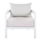 Christopher Knight Home Sergio Modern Aluminium Patio Accent Chair with Cushion and Curved Backrest