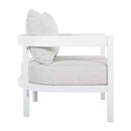 Christopher Knight Home Sergio Modern Aluminium Patio Accent Chair with Cushion and Curved Backrest