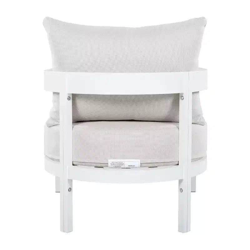 Christopher Knight Home Sergio Modern Aluminium Patio Accent Chair with Cushion and Curved Backrest