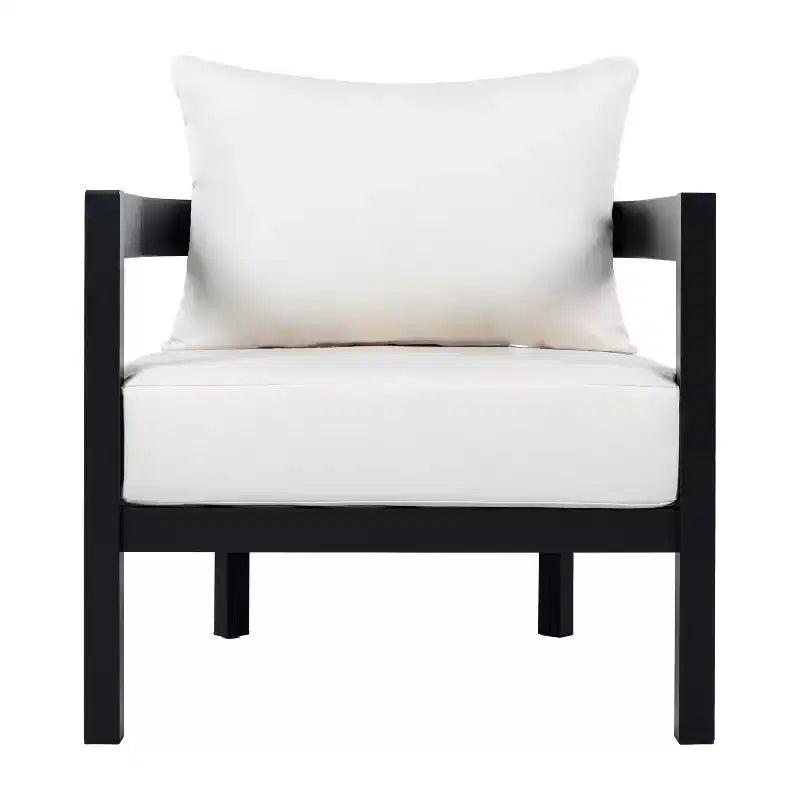 Christopher Knight Home Sergio Modern Aluminium Patio Accent Chair with Cushion and Curved Backrest