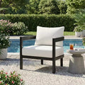 Christopher Knight Home Sergio Modern Aluminium Patio Accent Chair with Cushion and Curved Backrest