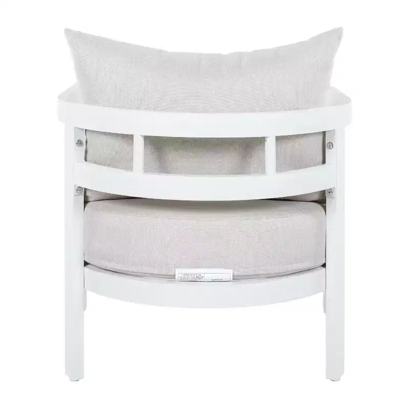 Christopher Knight Home Miguel Modern Aluminium Patio Accent Chair with Curved Backrest and Cushion