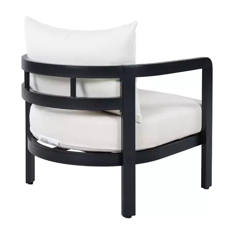 Christopher Knight Home Miguel Modern Aluminium Patio Accent Chair with Curved Backrest and Cushion