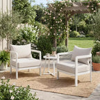 Christopher Knight Home Rosa Modern Aluminium Patio Accent Chairs with Curved Backrest and Cushion (Set of 2)