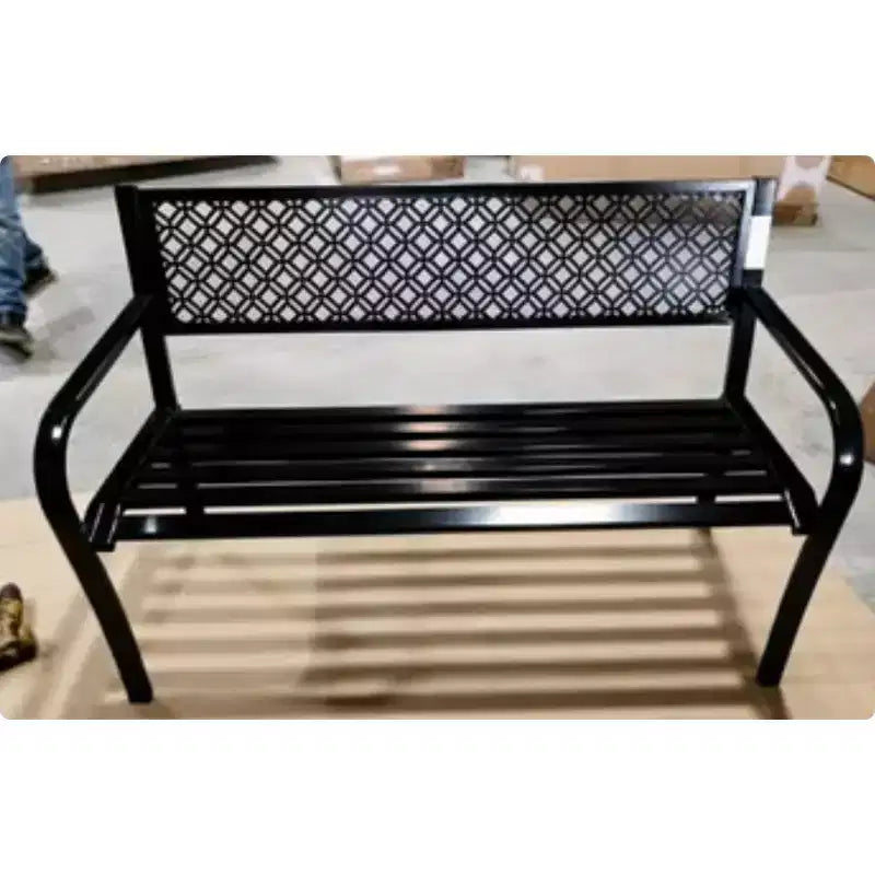 Acekool 2 Person 790 lb Outdoor Bench, Heavy Duty Steel Garden Patio Bench, Weather Resistant Porch Seating, Multiple Colors