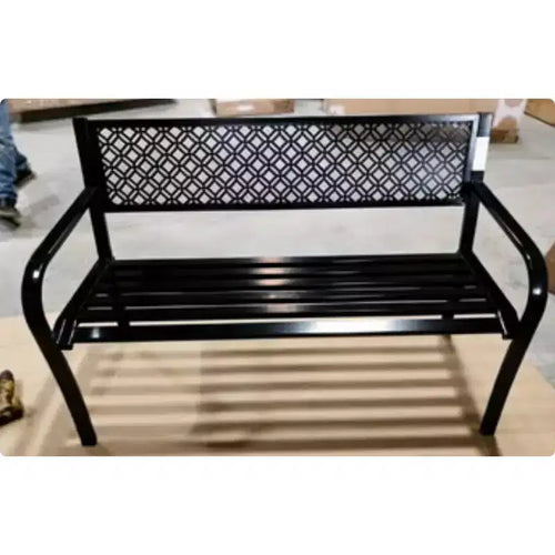 Acekool 2 Person 790 lb Outdoor Bench, Heavy Duty Steel Garden Patio Bench, Weather Resistant Porch Seating, Multiple Colors