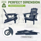 GDFStudio Olin, Sedie Adirondack Pieghevoli da Esterno in HDPE (Set da 2)