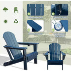 GDFStudio Olin, Sedie Adirondack Pieghevoli da Esterno in HDPE (Set da 2)