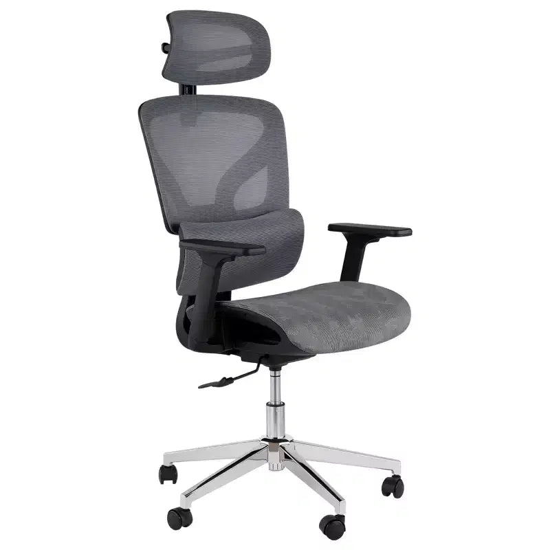 Sedia da Ufficio Ergonomica in Rete con Braccioli 4D Supporto Lombare Dinamico Schienale Alto Reclinabile Sedile Scorrevole Poggiatesta Ruote Silenziose per Casa Studio Gaming