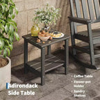 2-Piece All Weather Poly Lumber Outdoor Rocking Chairs, HDPE High Back Porch Rockers for Adults, Weather Resistant Patio Furniture