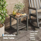2-Piece All Weather Poly Lumber Outdoor Rocking Chairs, HDPE High Back Porch Rockers for Adults, Weather Resistant Patio Furniture