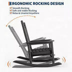 2-Piece All Weather Poly Lumber Outdoor Rocking Chairs, HDPE High Back Porch Rockers for Adults, Weather Resistant Patio Furniture