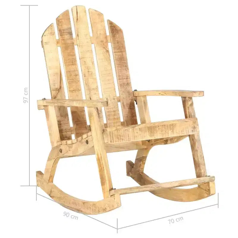vidaXL Garden Rocking Chair Woodgrain Solid Mango Wood Standard