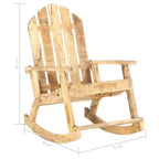 vidaXL Garden Rocking Chair Woodgrain Solid Mango Wood Standard