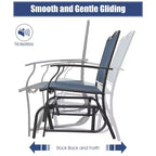 Costway Patio Glider Rocking Bench Double 2 Person Chair Loveseat Garden Gray Turquoise/Blue/Brown