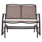 Costway Patio Glider Rocking Bench Double 2 Person Chair Loveseat Garden Gray Turquoise/Blue/Brown