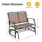 Costway Patio Glider Rocking Bench Double 2 Person Chair Loveseat Garden Gray Turquoise/Blue/Brown