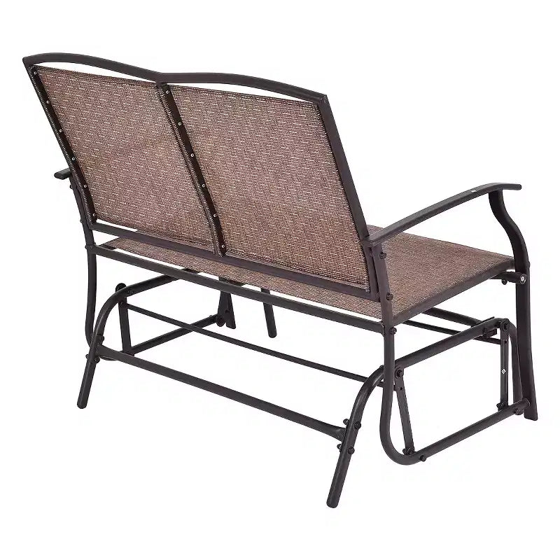 Costway Patio Glider Rocking Bench Double 2 Person Chair Loveseat Garden Gray Turquoise/Blue/Brown