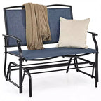 Costway Patio Glider Rocking Bench Double 2 Person Chair Loveseat Garden Gray Turquoise/Blue/Brown