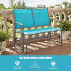 Costway Patio Glider Rocking Bench Double 2 Person Chair Loveseat Garden Gray Turquoise/Blue/Brown