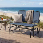 Costway Patio Glider Rocking Bench Double 2 Person Chair Loveseat Garden Gray Turquoise/Blue/Brown