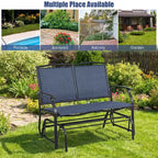 Costway Patio Glider Rocking Bench Double 2 Person Chair Loveseat Garden Gray Turquoise/Blue/Brown