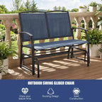Costway Patio Glider Rocking Bench Double 2 Person Chair Loveseat Garden Gray Turquoise/Blue/Brown