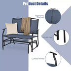Costway Patio Glider Rocking Bench Double 2 Person Chair Loveseat Garden Gray Turquoise/Blue/Brown