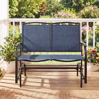 Costway Patio Glider Rocking Bench Double 2 Person Chair Loveseat Garden Gray Turquoise/Blue/Brown