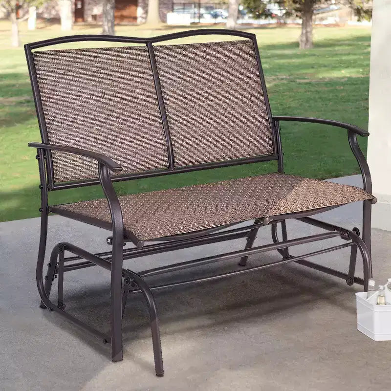Costway Dondolo da Giardino a 2 Posti Panchina Doppia Poltrona per 2 Persone Giardino Grigio Turchese/Blu/Marrone