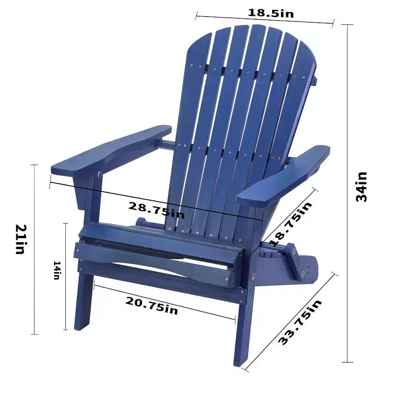 Grand Collection Folding Large Size Adirondack Chair Pine Wood