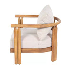 Poltrona da esterno Christopher Knight Home Damaris rustica in legno di acacia con cuscini spessi