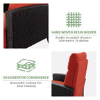 Outdoor Reclining Chair with Flip-Up Side Table,Patio Chair with Independent Backrest & Footrest Adjustments