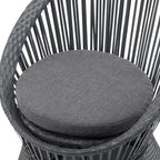 Poltrona girevole in vimini grigio da 67,8 cm con telaio in ferro, cuscino imbottito, rattan PE per patio o balcone