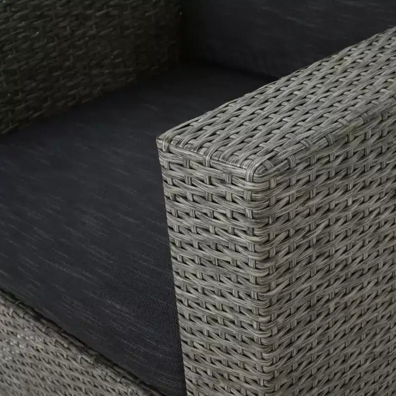 Poltrona Club Girevole da Esterno con Struttura in Ferro, Cuscini Rimovibili in Poliestere, Costruzione in Rattan Sintetico Resistente per Uso Esterno
