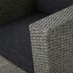 Poltrona Club Girevole da Esterno con Struttura in Ferro, Cuscini Rimovibili in Poliestere, Costruzione in Rattan Sintetico Resistente per Uso Esterno